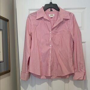 Talbots Pink Striped Button-Up Shirt
